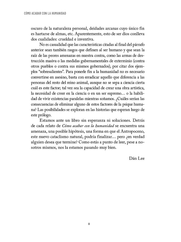 Como acabar con la humanidad | Antología
